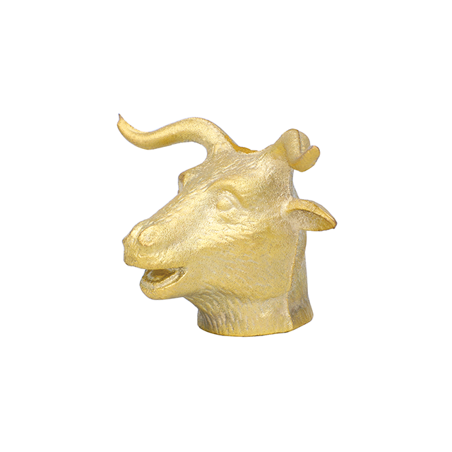 Décoration d'illustration en laiton de tête de bœuf de moulage de précision
