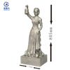 Femme polie par acier inoxydable de sculptures humaines grandeur nature abstraites modernes avec la statue de seau